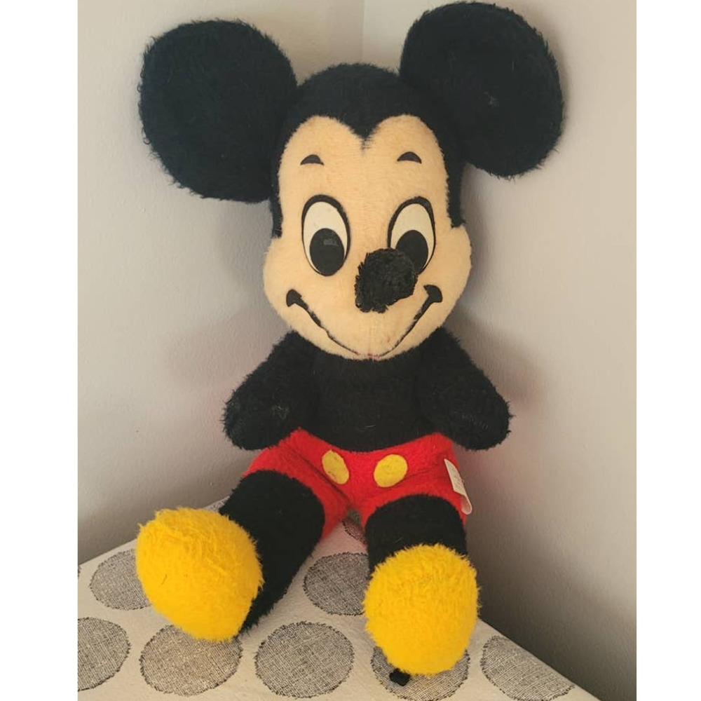 Vintage Mickey Mouse  20" Stuffed Toy by Walt Disney Characters 1960s 1970s
